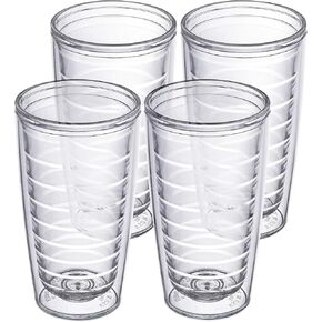Homestead Choice 16oz أكواب بلاستيكية معزولة تحافظ على المشروبات باردة وساخنة، 4 عبوات من أكواب الشرب المعزولة ذات الجدران المزدوجة، خالية من مادة BPA، قابلة لإعادة الاستخدام، والتخييم، والسفر، والمطبخ، والحفلات in Kuwait