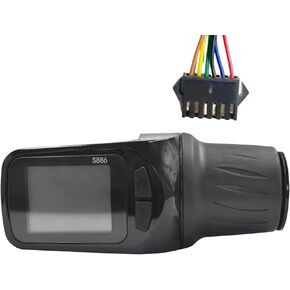 1 Piece 24V 36V 48V 60V S886 Ebike LCD Display Panel Adjust + Twist Throttle Fit for Electric Scooter Bicycle (SM Plug 6PIN) in Saudi Arabia