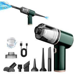 Car Vacuum Portable 4 in 1 Vacuum Cleaner 12000Pa Mini Handheld Vacuum Cordless Rechargeable 120W High Power Vacuum Cleaner & Air Duster Multi-Nozzles for Car Home Office Pet(Green) in Saudi Arabia