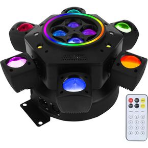 Moving Head DJ Lights, 150W RGBW 4-in-1 LED 6 Arms Disco Stage Light with Mixed Lighting Effects, DMX-512 & Sound Activated & Remote Control, Party Lights for Bar, Wedding, in Saudi Arabia