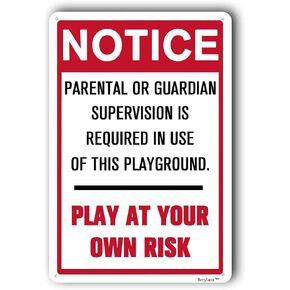 Playground Safety Sign,Playground Security Sign,Playground Rules Sign, "Parental Guardian Playground", 12"x16" Aluminum Sign in Saudi Arabia