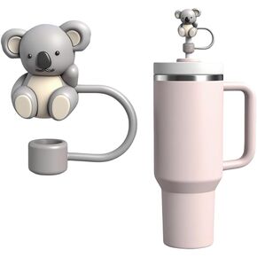 Straw Cover for Stanley Cup 10mm 0.4in Koala Shape Silicone Straw Topper for Stanley Tumbler 30Oz&40Oz in Saudi Arabia