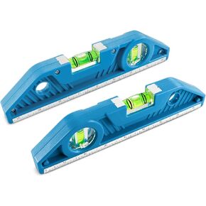 WBE 2-Piece Torpedo Level Set, 9 Inch Magnetic Level, with 0°/90° Bubbles, Large Viewing Window, V-Groove for Conduit Bending, Sea and Imperial scale. (Azure, 2 Pack) in Saudi Arabia