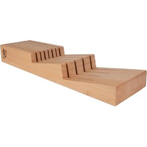 Shun Drawer Knife Tray, 7 Slot Wooden Knife Holder, Genuine Beechwood, Kitchen Storage for Professional and Home Chefs in Kuwait