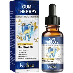 Gum Therapy Drops, Mint + Bee Venom Mouthwash, 50ML Gum Regeneration for Receding Gums Treatment, Stain Removal & Bad Breath Treatment for Adults, Instant Fresh Breath in Saudi Arabia