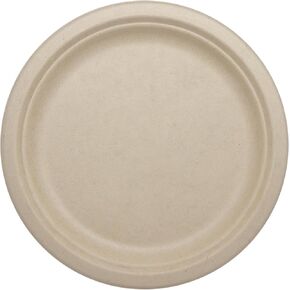 World Centric Compostable Round Paper Plates, 9" (Pack of 20), Made from Unbleached Plant Fiber, Sustainable, Heavy Duty, Grease Resistant, Microwave & Freezer Safe, PFAS Free in Saudi Arabia