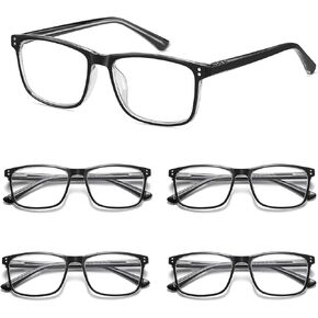 WAUDAR Reading Glasses for Men Women TR90 Frame Metal Spring Hinges Eyeglasses Readers for Men/Women 5 Pack Black 1.75 in Saudi Arabia