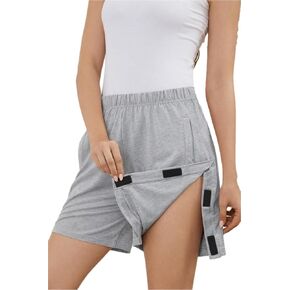 Tear Away Shorts for Women Post Surgery Short Hook and Loop Side Open 4 Inch Adaptive Recovery Shorts with Pockets in Saudi Arabia