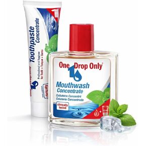 One Drop Only Oral Care Set – Mouthwash Concentrate 1.69 fl oz / 50 ml + Toothpaste Concentrate 1.69 fl oz / 50 ml – Mint Herbal Daily – Travel Size – German Oral Care Brand in Saudi Arabia