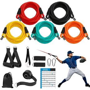 Baseball Resistance Bands Set – Baseball Pitching & Throwing Trainer with Arm Strength Training Bands for Youth Pitchers, Throwing Warm-Up, Arm Care and Softball Training Equipment in Saudi Arabia