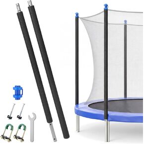 Trampoline Poles Replacement Lower and Upper Replacement Poles Universal Trampoline Enclosure Accessories with Straight Pole, Trampolines Foam Sleeve, Pole Caps, Hardware, Fit 8-16 ft in Kuwait