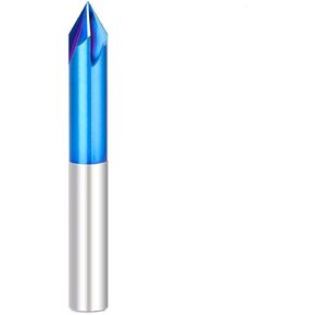 V-Groove 4-Flute Router Bit 1/4" Shank 60/90D Chamfer Mill Nano Blue Coated Carbide Endmill for Metal Milling Tool in Saudi Arabia