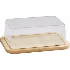 Wooden Butter Dish with Lid - Airtight Butter Storage Container for Kitchen Countertop & Refrigerator (Yellow-wooden) in Saudi Arabia