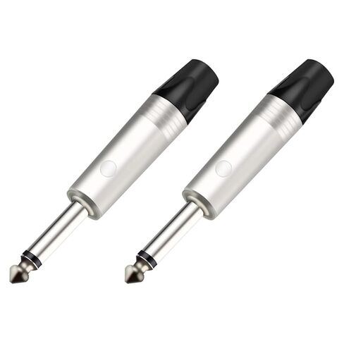 2PCS Plug Mono Professional 2 Pole 6.35 MM 6.3MM Jack Plug Connector(Red) in Kuwait