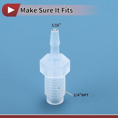 خرطوم بلاستيكي بارب المناسب 1/16 "OD 1/16" NPT ذكر الموضوع مستقيم مفاصل توصيل الانابيب واضح 5 قطعة in Saudi Arabia