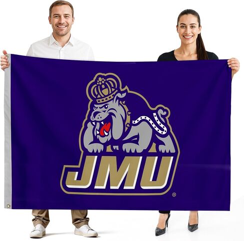 James Madison Dukes College Sports Printed Flag - NCAA Licensed - Nylon - School Banner (Purple, Gold) (2' x 3') in Saudi Arabia