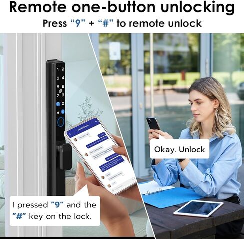 قفل باب زجاجي منزلق نحيف، قفل باب منزلق مع بصمة الإصبع عن بعد ولوحة مفاتيح RFID ومفتاح إلكتروني رقمي بيومتري قفل ذكي لباب الفناء المنزلق المزدوج in Kuwait