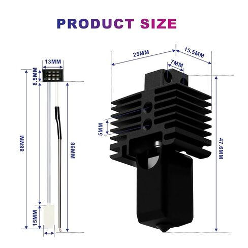 P1P P1S Hotend Bambu خرطوشة سخان السيراميك الثرمستور للطابعة P1S P1P ثلاثية الأبعاد in Kuwait