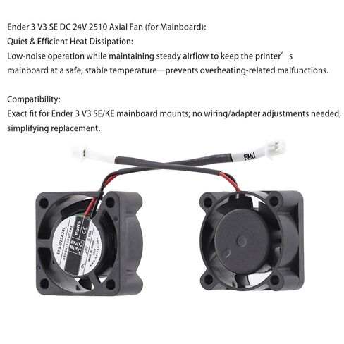مجموعة مراوح Ender 3 V3 SE: مروحة تبريد محورية DC 24V Ender 3 V3 SE 2510 + DC 24V 4010 Ender 3 V3 SE Hotend Fan، متوافقة مع مروحة الطابعة Creality Ender 3 V3 SE/Ender 3 V3 KE ثلاثية الأبعاد، in Kuwait