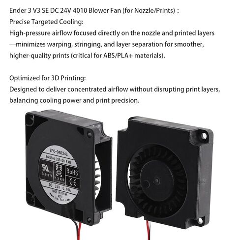 مجموعة مراوح Ender 3 V3 SE: مروحة تبريد محورية DC 24V Ender 3 V3 SE 2510 + DC 24V 4010 Ender 3 V3 SE Hotend Fan، متوافقة مع مروحة الطابعة Creality Ender 3 V3 SE/Ender 3 V3 KE ثلاثية الأبعاد، in Kuwait