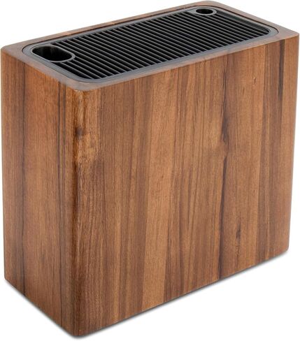 RedCall Acacia Wood Knife Holder Block,Large Universal Knife Block without knives,Wooden Kitchen Knife Block for Countertop,Knife Holder Organizer with Slots for Scissors and Sharpening Rods Storage in Saudi Arabia