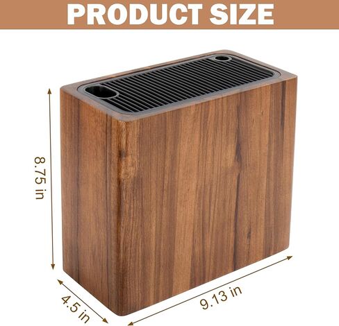 RedCall Acacia Wood Knife Holder Block,Large Universal Knife Block without knives,Wooden Kitchen Knife Block for Countertop,Knife Holder Organizer with Slots for Scissors and Sharpening Rods Storage in Saudi Arabia