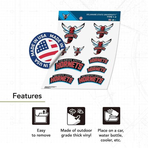 Desert Cactus Delaware State University Sticker DSU Hornets Vinyl Decals Laptop Water Bottle Car Scrapbook Sheet T1 (Type 1-2) in Saudi Arabia