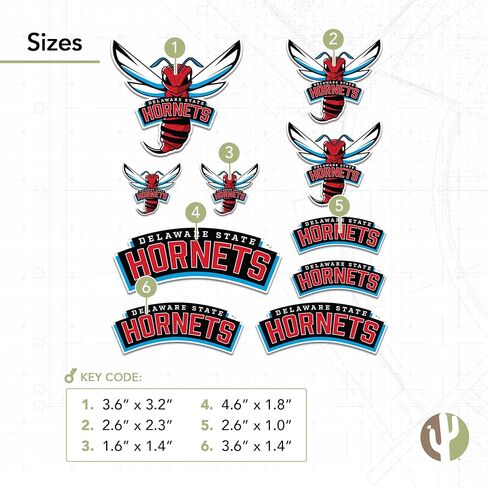 Desert Cactus Delaware State University Sticker DSU Hornets Vinyl Decals Laptop Water Bottle Car Scrapbook Sheet T1 (Type 1-2) in Saudi Arabia
