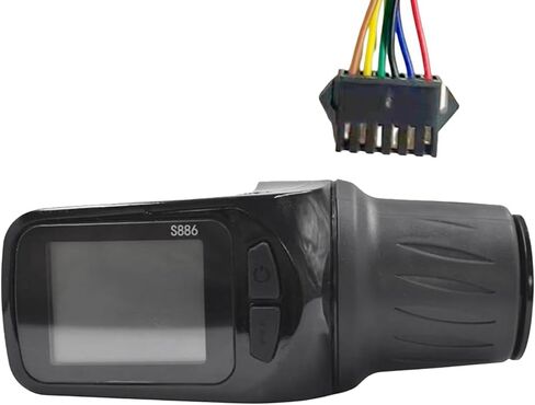 1 Piece 24V 36V 48V 60V S886 Ebike LCD Display Panel Adjust + Twist Throttle Fit for Electric Scooter Bicycle (SM Plug 6PIN) in Saudi Arabia