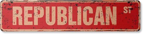 Republican Vintage Aluminum Street Sign Party Supporter GOP Romney Election Rustic Metal tin | Indoor/Outdoor | 30" Wide in Saudi Arabia
