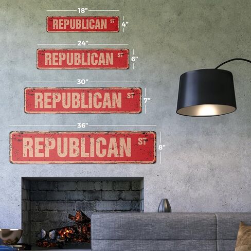 Republican Vintage Aluminum Street Sign Party Supporter GOP Romney Election Rustic Metal tin | Indoor/Outdoor | 30" Wide in Saudi Arabia