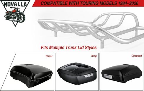 AAA Autos Tour Pack رف الأمتعة العلوي للدراجات النارية رف السكك الحديدية متوافق مع Harley Street Glide Electra Glide Road Glide King Ultra Limited 1984-2024 (كروم) in Saudi Arabia