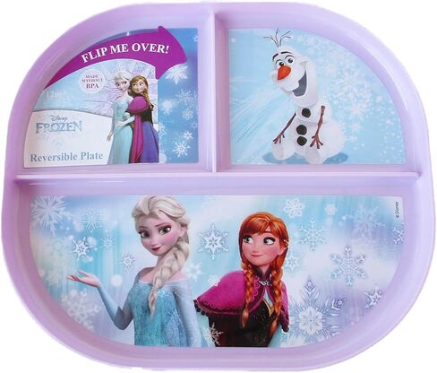 Show-Offs Reversible Character BPA Free Plate - 8 x 7 Inches (Elsa & Anna), Medium in Saudi Arabia