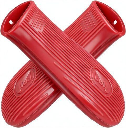 Cbiumpro 2-Pack غطاء مقبض من الحديد الزهر، سيليكون مقاوم للحرارة من الحديد الزهر الساخن مقلاة مقبض يغطي حامل الأكمام in Kuwait