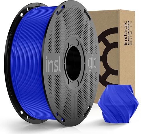 Inslogic Pre-Dried PLA Pro 3D Printer Filament, Strong & Tough PLA Pro Filament 1.75mm ±0.02mm, Reusable Spool, Compatible with Bambu and More FDM Printers, 1kg (Blue) in Saudi Arabia