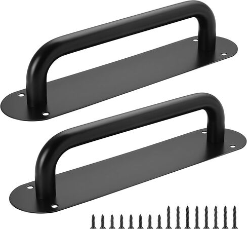 Malimali 2 Pack Black Large Barn Door Handles Hardware, Stainless Steel 11" Gate Shed Door Handle, Sliding Door Handles Modern Exterior Bifold Pocket Door Pull Replacement in Saudi Arabia