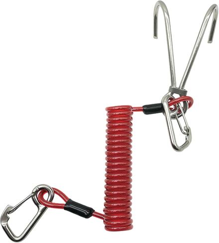 Scuba Diving Reef Hook - 316 Stainless Steel Double Reef Cord Hook with Anti-seawater Corrosion & Retractable Lanyard for Dive Safety in Saudi Arabia