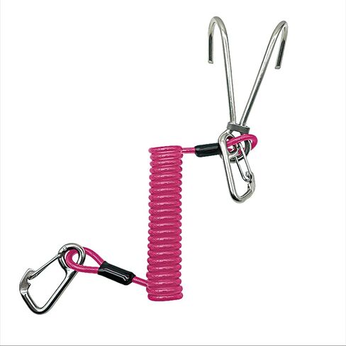 Scuba Diving Reef Hook - 316 Stainless Steel Double Reef Cord Hook with Anti-seawater Corrosion & Retractable Lanyard for Dive Safety in Saudi Arabia
