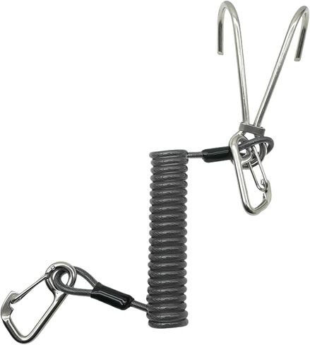 Scuba Diving Reef Hook - 316 Stainless Steel Double Reef Cord Hook with Anti-seawater Corrosion & Retractable Lanyard for Dive Safety in Saudi Arabia