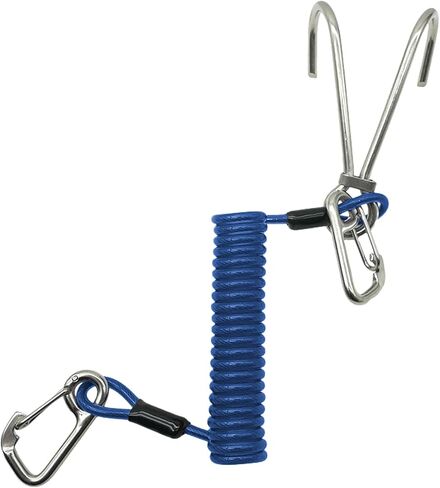 Scuba Diving Reef Hook - 316 Stainless Steel Double Reef Cord Hook with Anti-seawater Corrosion & Retractable Lanyard for Dive Safety in Saudi Arabia
