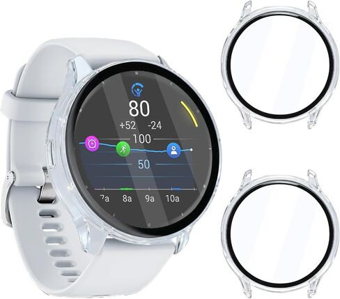 حافظة حماية للشاشة Liuyuxi مكونة من قطعتين متوافقة مع Garmin Venu 3 (45 مم)، ملحقات حماية كاملة من ممتص الصدمات من البولي كربونات الصلب مع زجاج مقسى. مضاد للخدش، مضاد للصدمات. in Kuwait