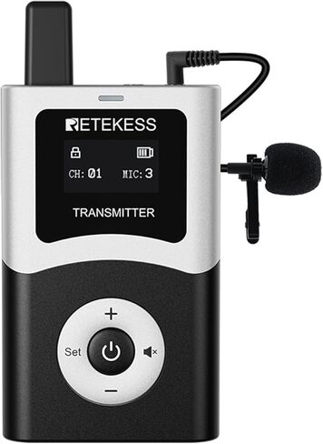 Retekess T130U (الجيل الرابع T130) جهاز إرسال الدليل السياحي اللاسلكي، يدعم إدخال الصوت المسجل مسبقًا، سهل الاستخدام، جهاز إرسال سماعات الدليل السياحي للسفر in Saudi Arabia