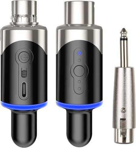 نظام ميكروفون XLR لاسلكي UHF ذو 4 قنوات - محول توصيل واستقبال للميكروفونات الديناميكية وأنظمة PA وخلاطات الصوت وكاميرات DSLR in Kuwait