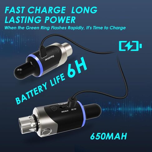 نظام ميكروفون XLR لاسلكي UHF ذو 4 قنوات - محول توصيل واستقبال للميكروفونات الديناميكية وأنظمة PA وخلاطات الصوت وكاميرات DSLR in Kuwait