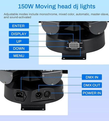 مصابيح دي جي برأس متحرك، 150 وات RGBW 4 في 1 LED 6 أذرع ديسكو ضوء مسرح مع تأثيرات إضاءة مختلطة، DMX-512 وتنشيط الصوت والتحكم عن بعد، أضواء الحفلات للبار، الزفاف، in Saudi Arabia