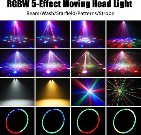 مصابيح دي جي برأس متحرك، 150 وات RGBW 4 في 1 LED 6 أذرع ديسكو ضوء مسرح مع تأثيرات إضاءة مختلطة، DMX-512 وتنشيط الصوت والتحكم عن بعد، أضواء الحفلات للبار، الزفاف، in Saudi Arabia