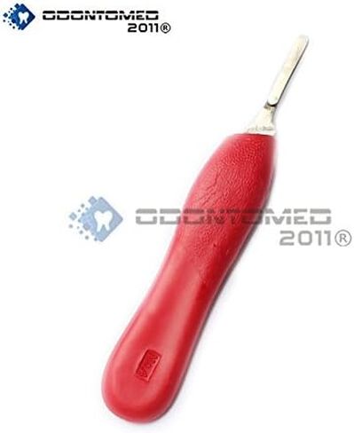 OdontoMed2011 مقبض سكين مشرط #4 قبضة بلاستيكية حمراء للطب البيطري، أدوات طب الأسنان in Saudi Arabia