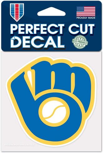 ملصق MLB Milwaukee Brewers 45207011 ذو قصة مثالية، مقاس 10.16 سم × 10.16 سم، أسود in Saudi Arabia