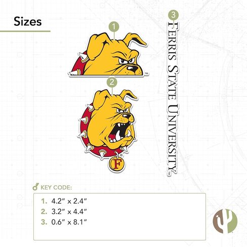 Desert Cactus Ferris State University Sticker FSU Bulldogs Sticker Vinyl Decals Laptop Water Bottle Car Scrapbook T2 (Type 2) in Saudi Arabia
