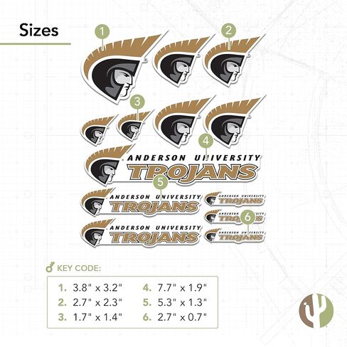 Desert Cactus Anderson University Sticker Trojans Vinyl Decals Laptop Water Bottle Car Scrapbook Sheet T1 (Type 1-1) in Saudi Arabia